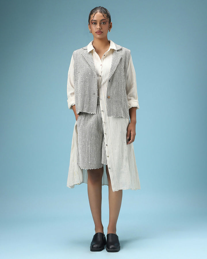 White Noise Shirt Dress