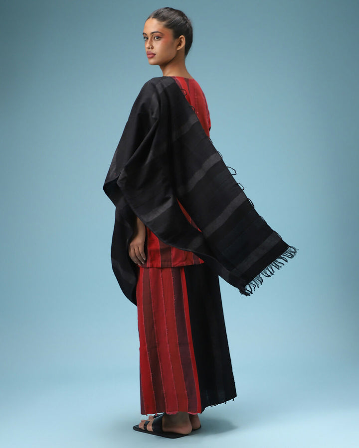 Deconstructed Sari In Black