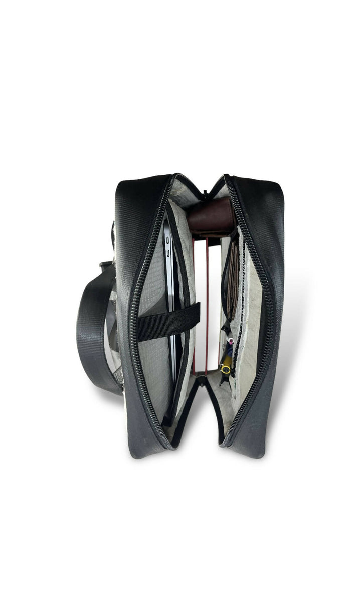 White & Black Laptop Backpack