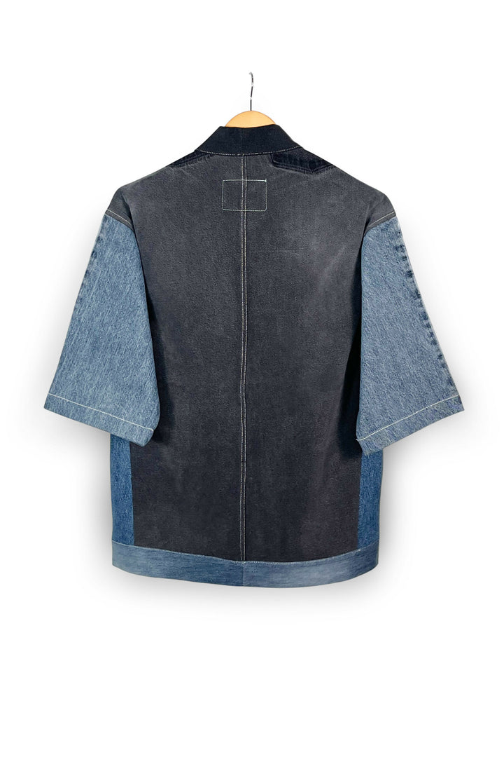 Blue Washed Upcycled Denim Kimono Jacket