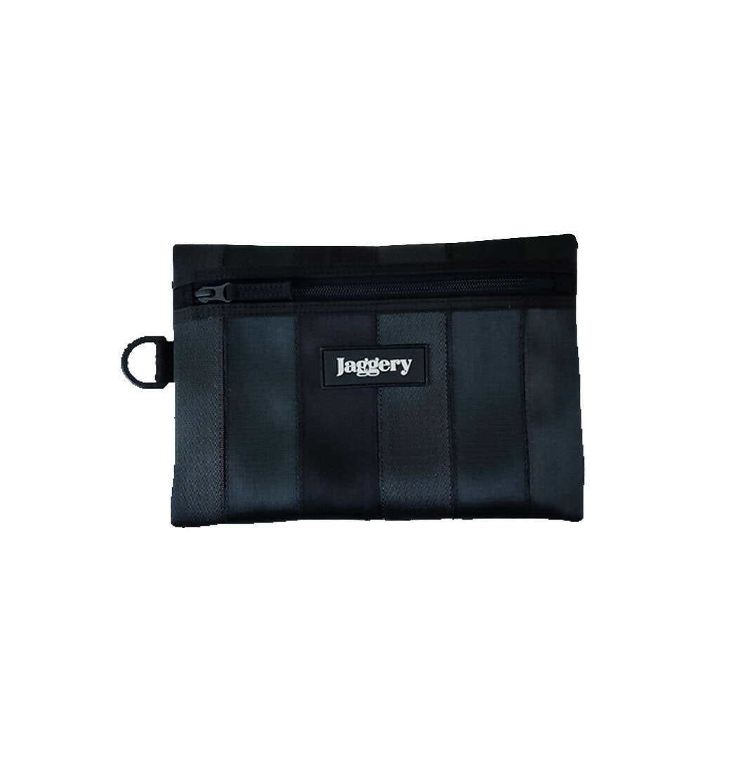Noir Essentials Pouch in Seat Belts