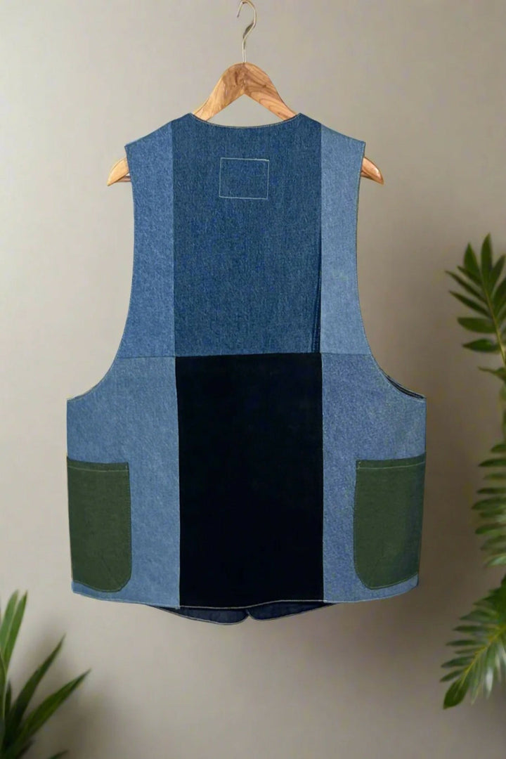Vivid Denim Gilet Jacket
