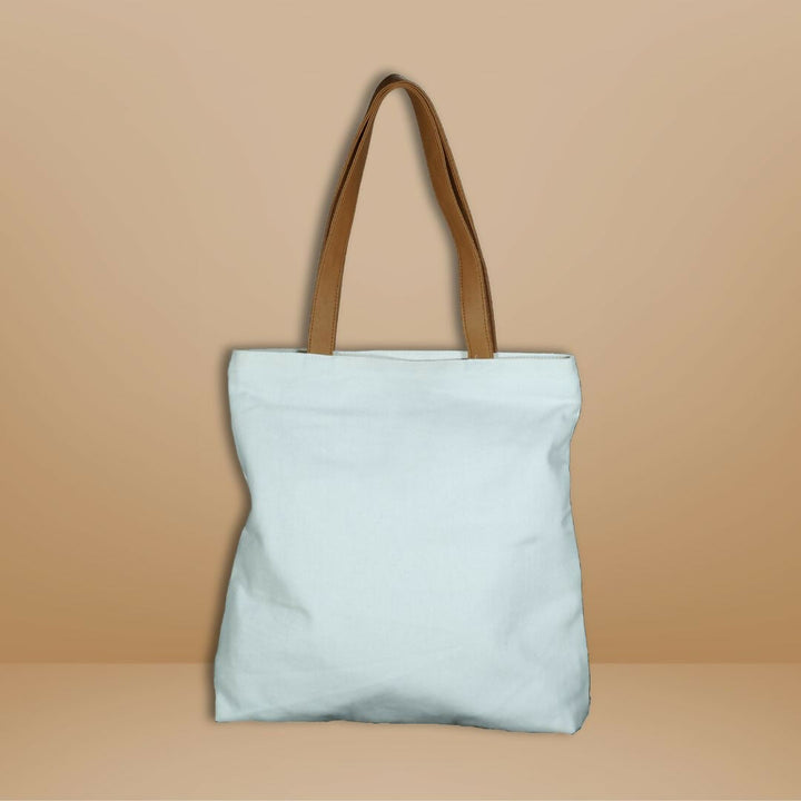 Tan Patch Pocket Canvas Tote Bag