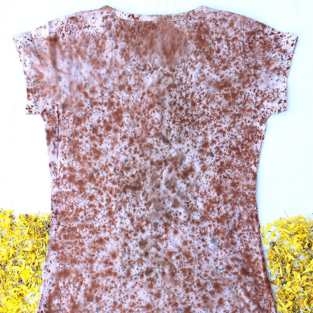 Eco-printed Multicolour Cotton T-shirt
