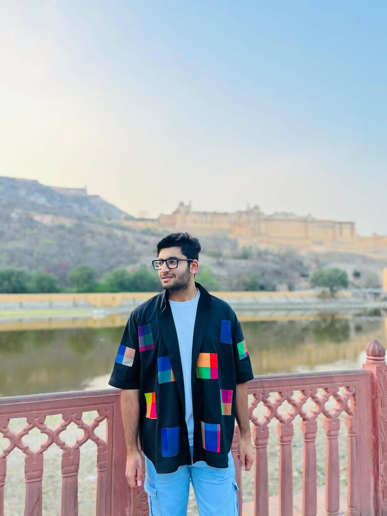 Unisex Black Chex Oversized Shirt