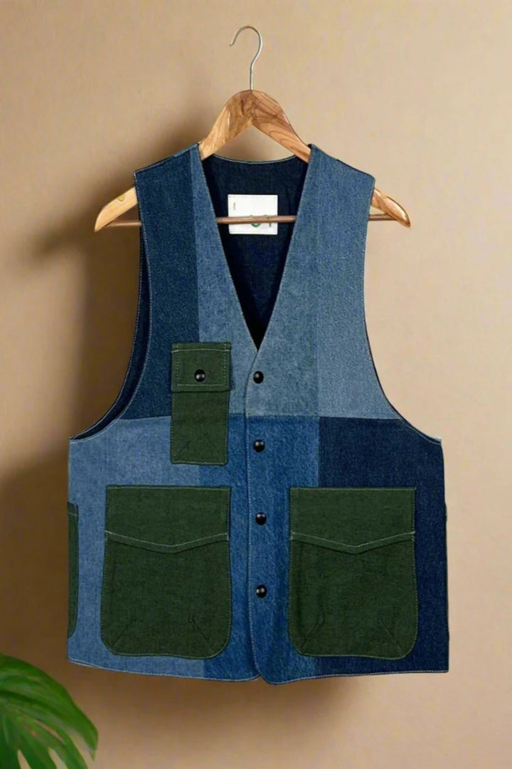 Dual Pocket Denim Gilet Jacket