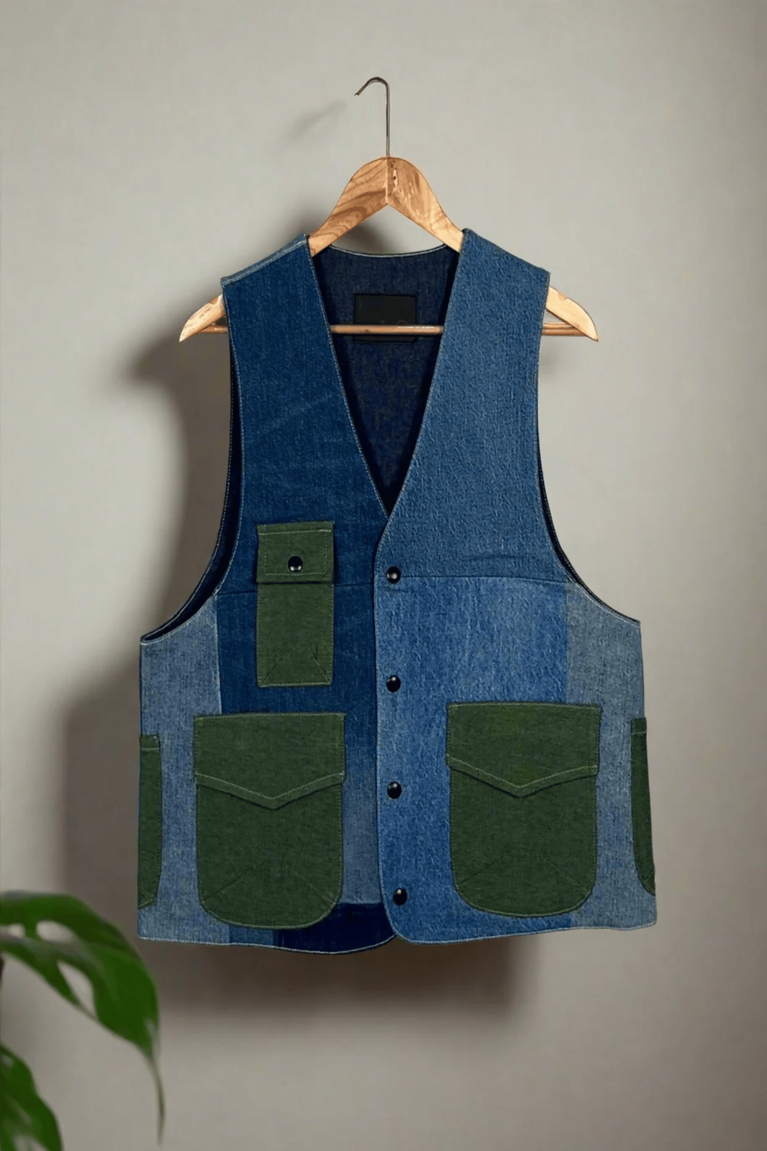 Patch Pocket Upcycled Gilet Jacket
