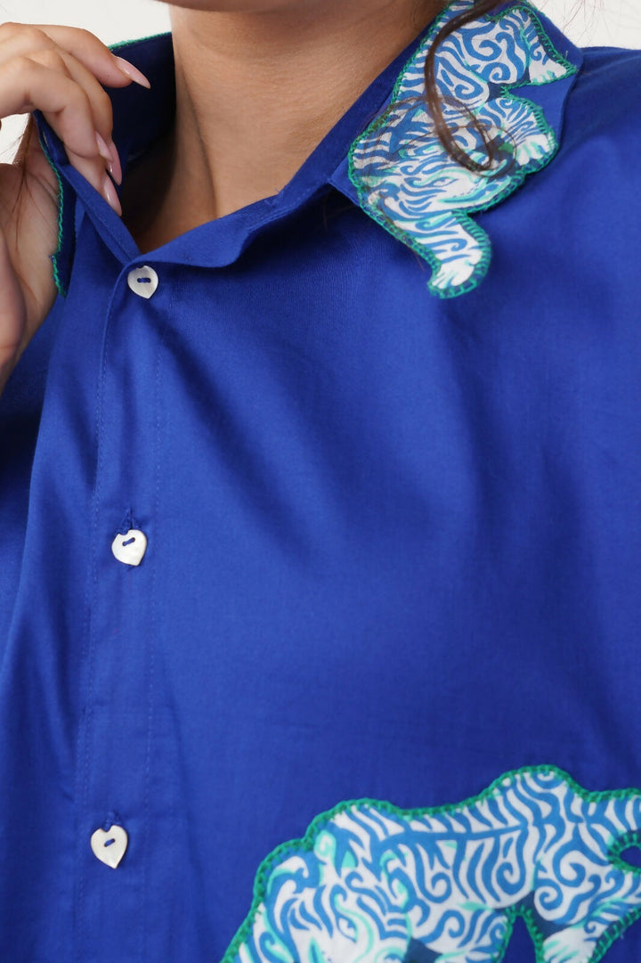 Blue Rawrr Shirt Dress