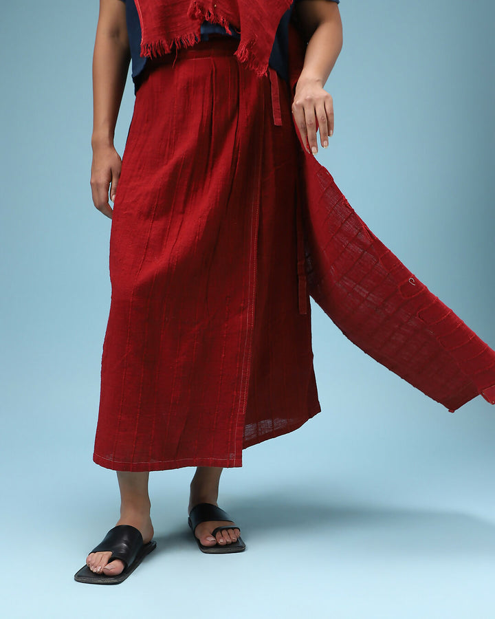 Deconstructed Sari In Red