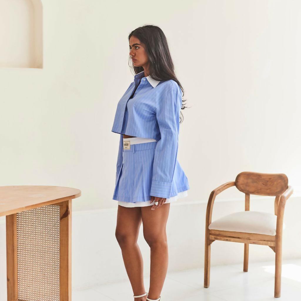 Blue Striped Skort
