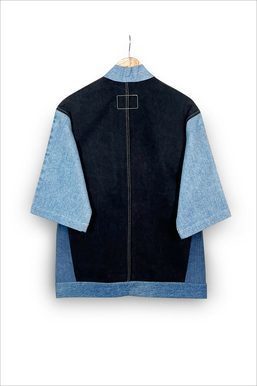 Upcycled Patchwork Denim Kimono Jacket