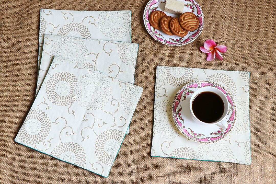 White Coaster Set Of 4