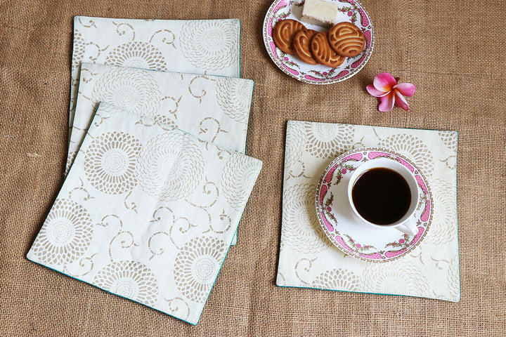 White Coaster Set Of 4