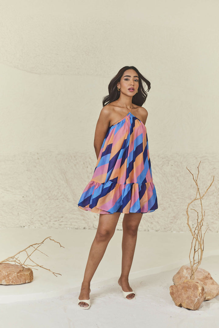 Cotton Printed Halter Dress