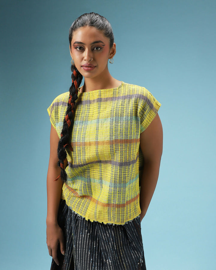 Yellow Checkmate Top