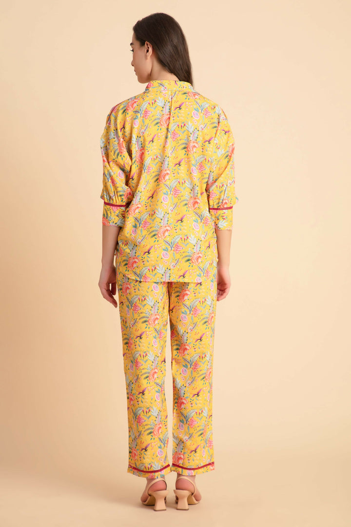 Yellow Printed Coord Set