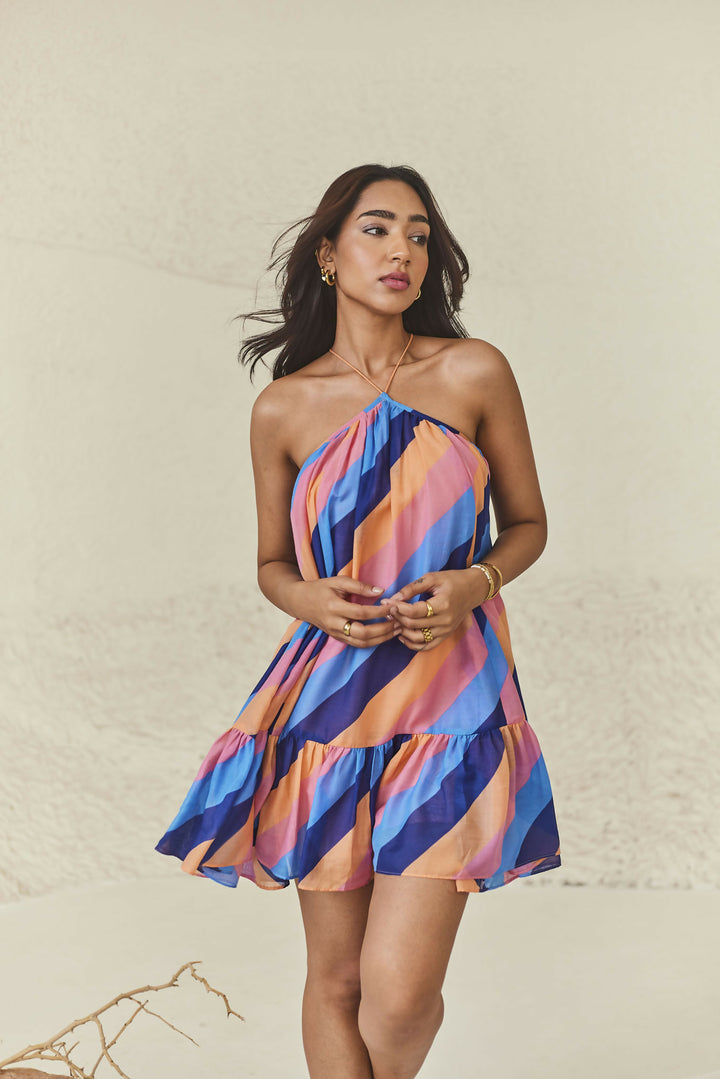 Cotton Printed Halter Dress