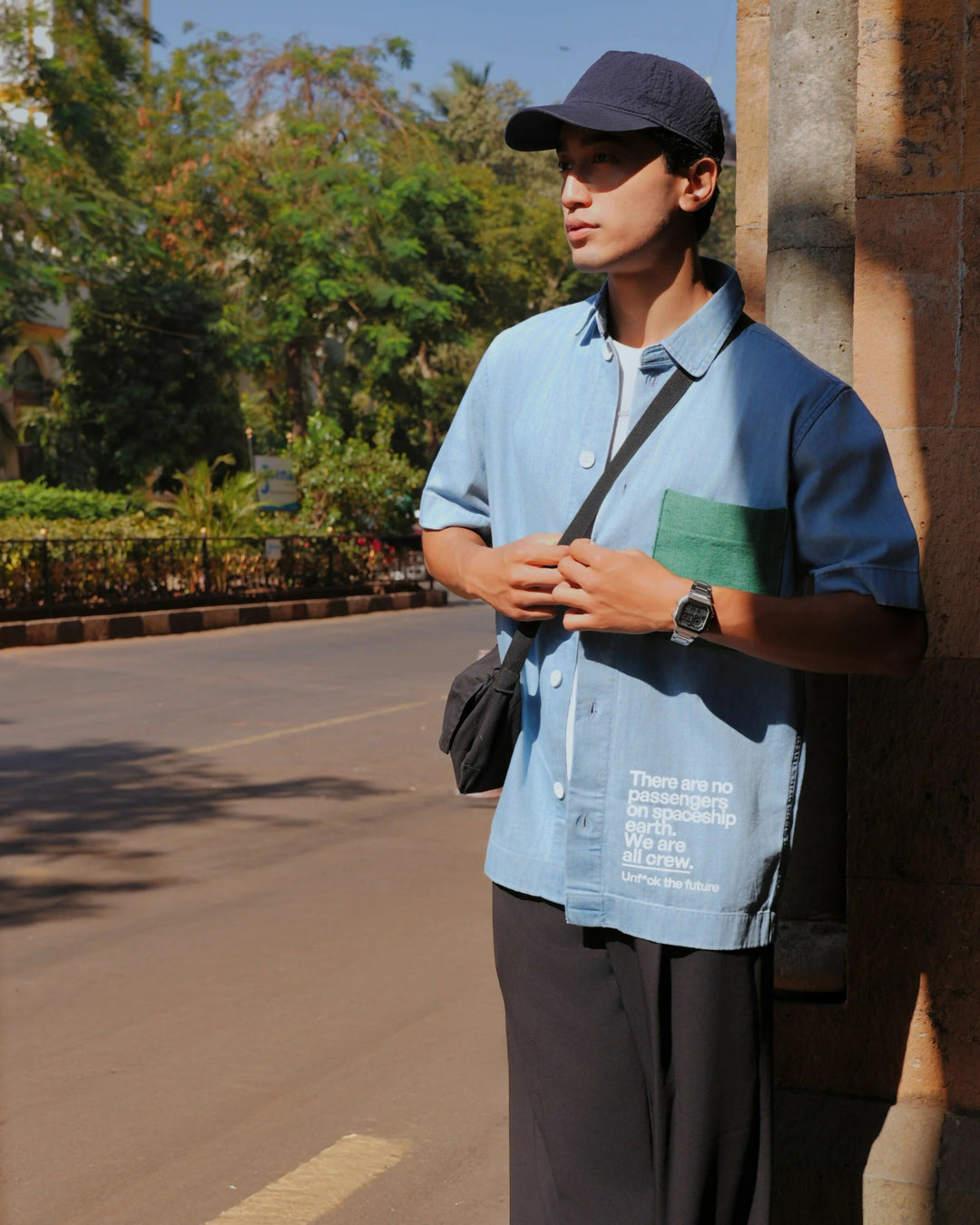 Light Indigo Half-Sleeved Shirt