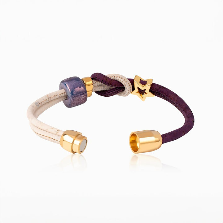 Cork and Ceramic Globe Thistles Bracelet