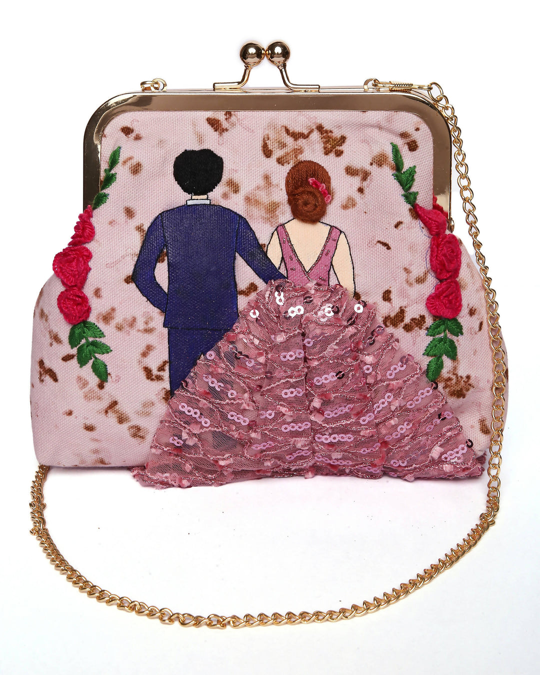 Upcycled Mitwa Clutch Pink