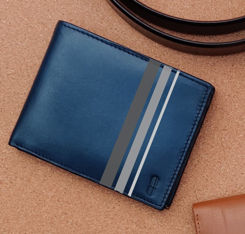 Handpainted Navy Wallet