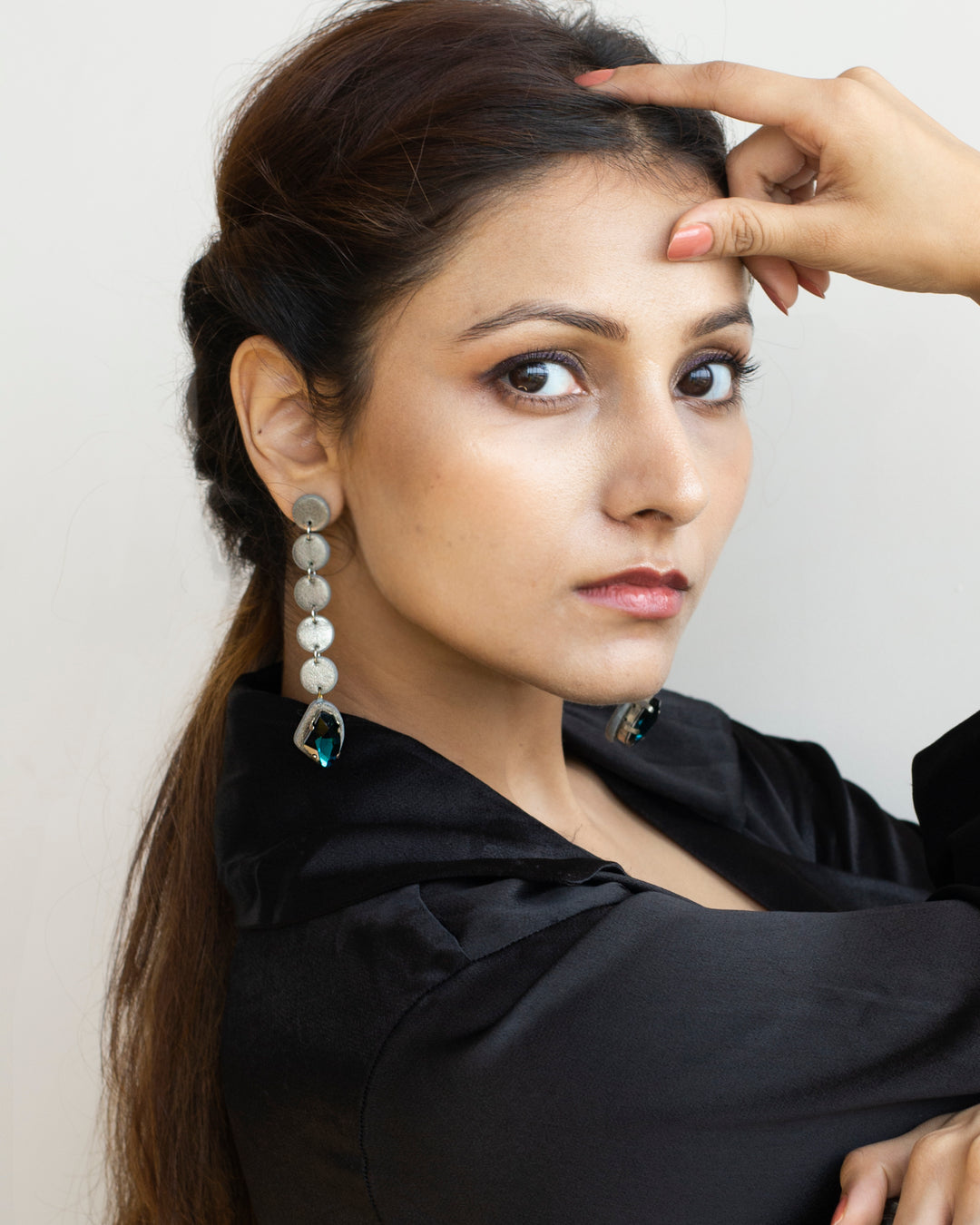 Chord Danglers with Stone - Silver