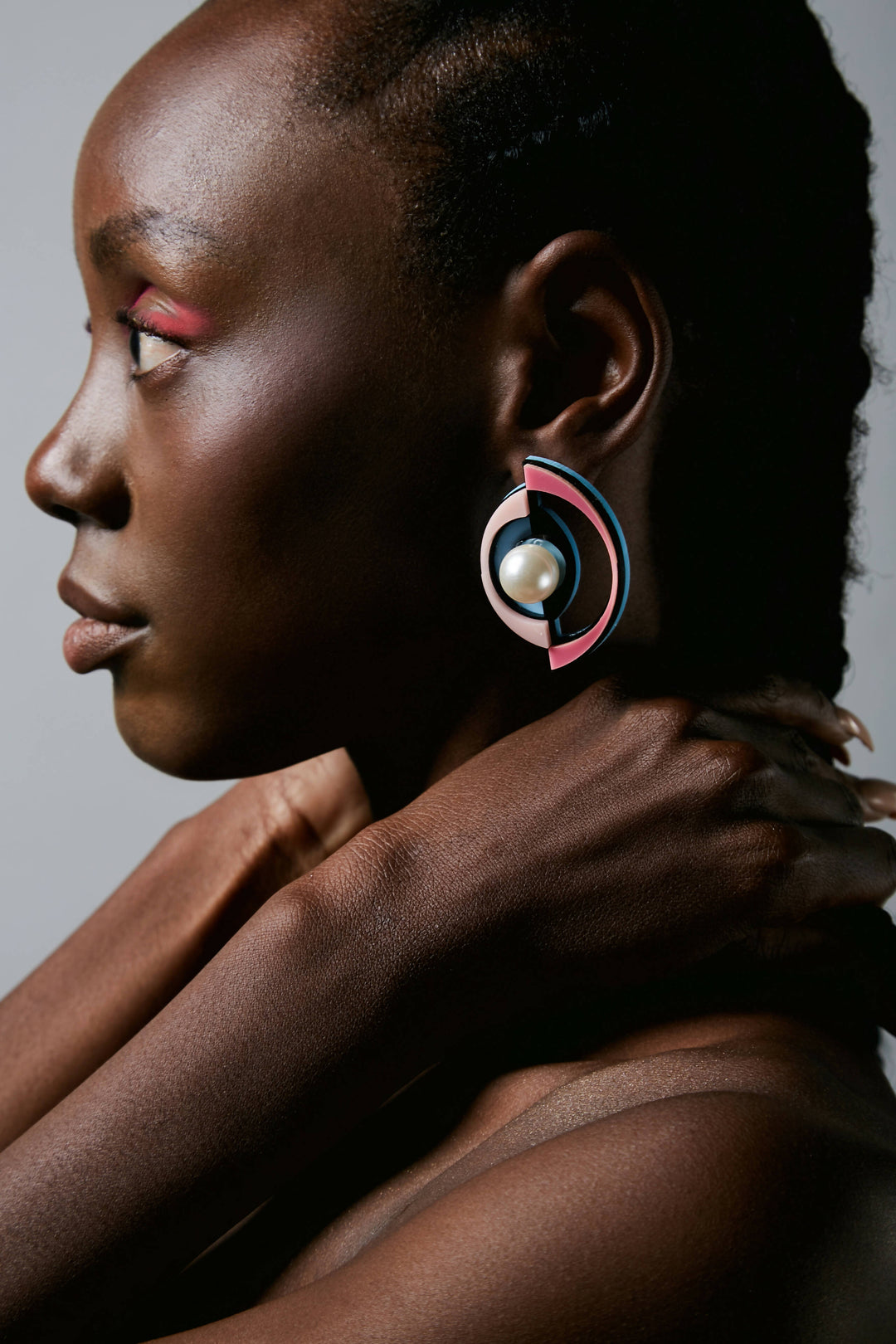 Big Boss Earrings in Pink & Blue