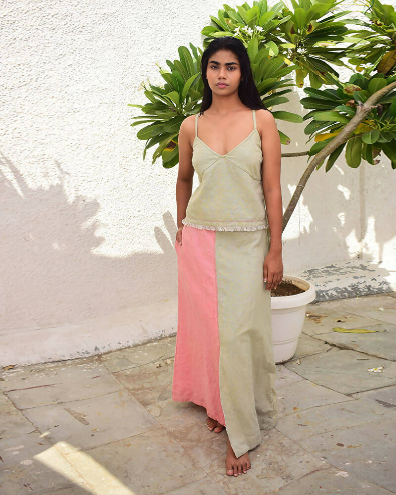 Linen Slit Skirt