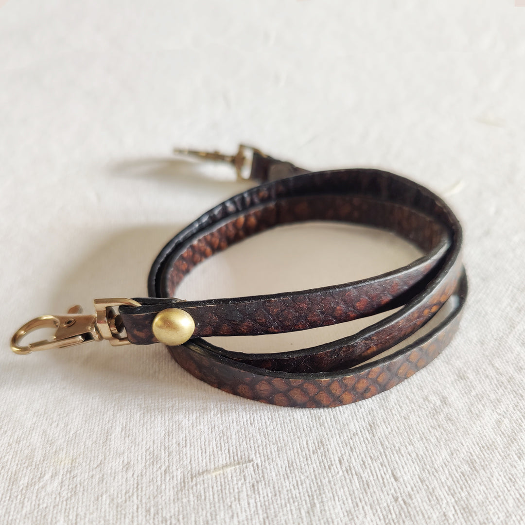 Brown Leather Mask Chain