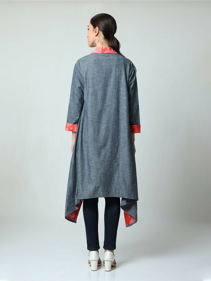 shibori overlay in denim