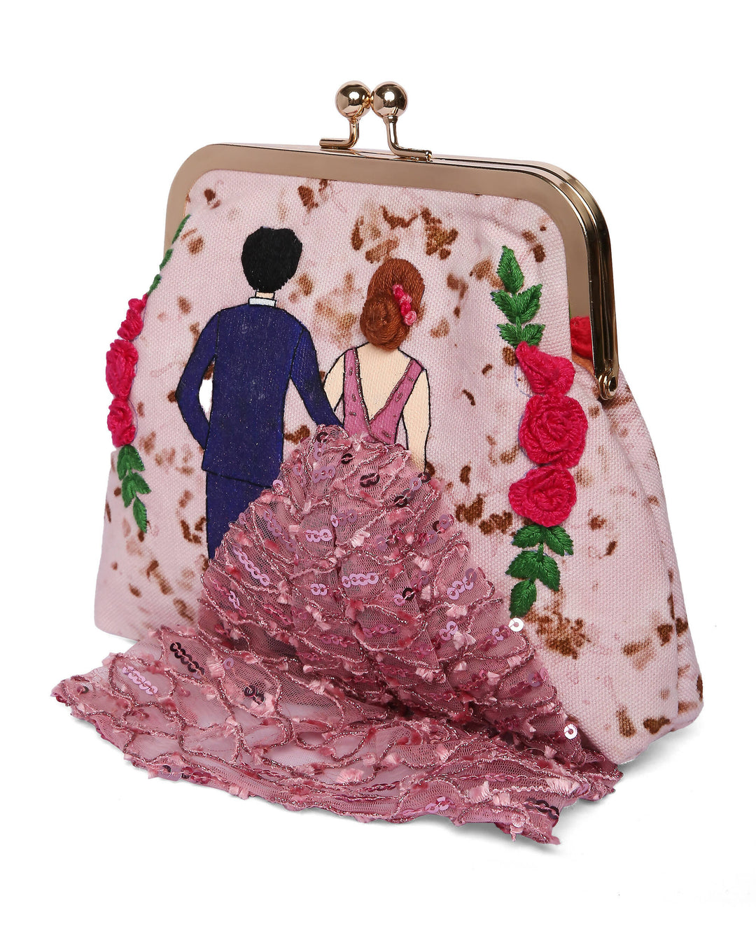 Upcycled Mitwa Clutch Pink