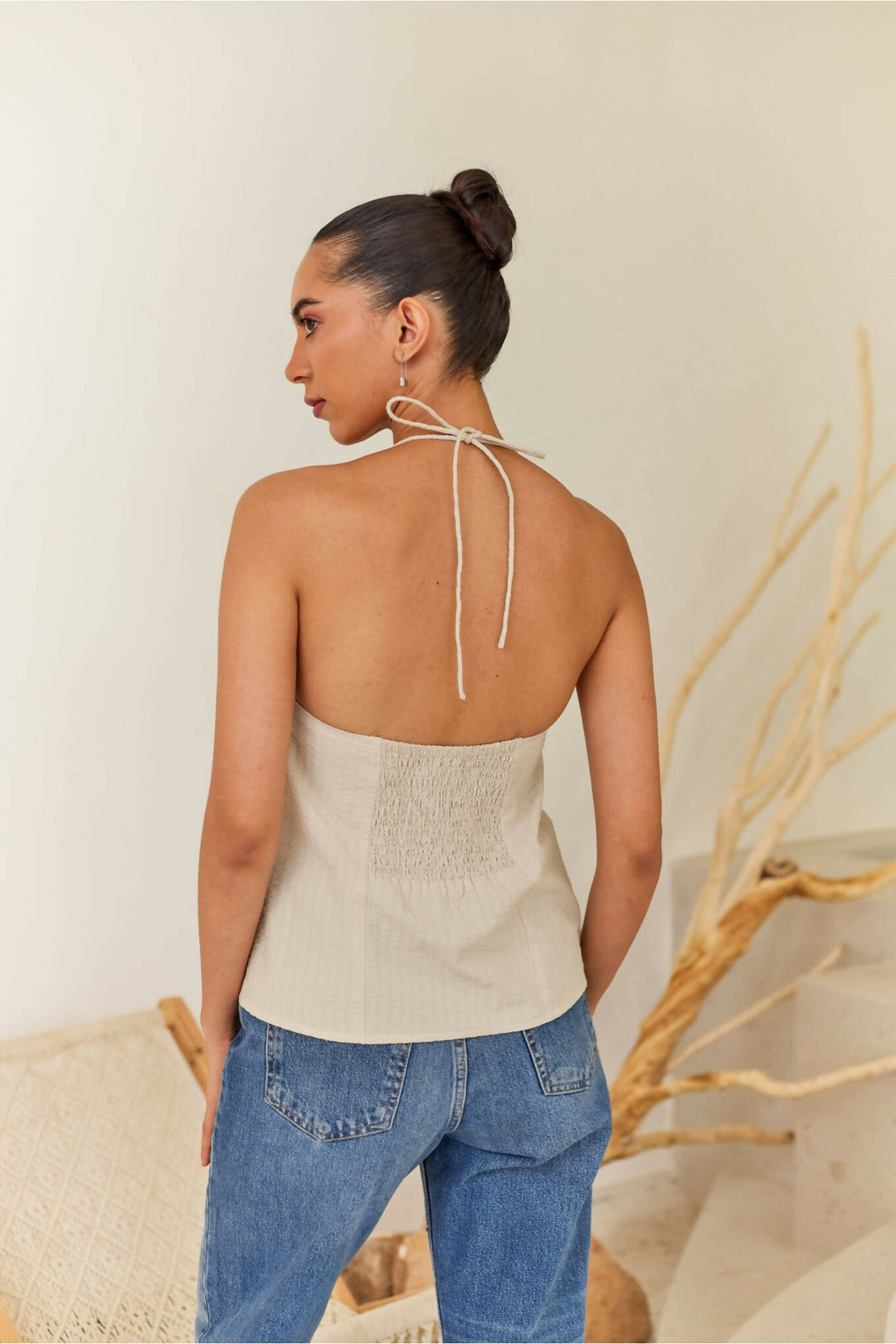 Cream Halter Top