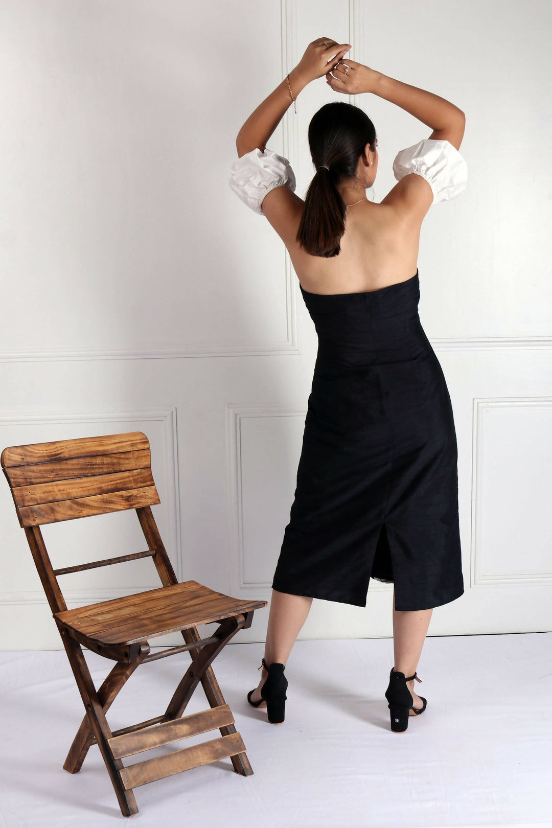 Rachel Metallic Black Dress