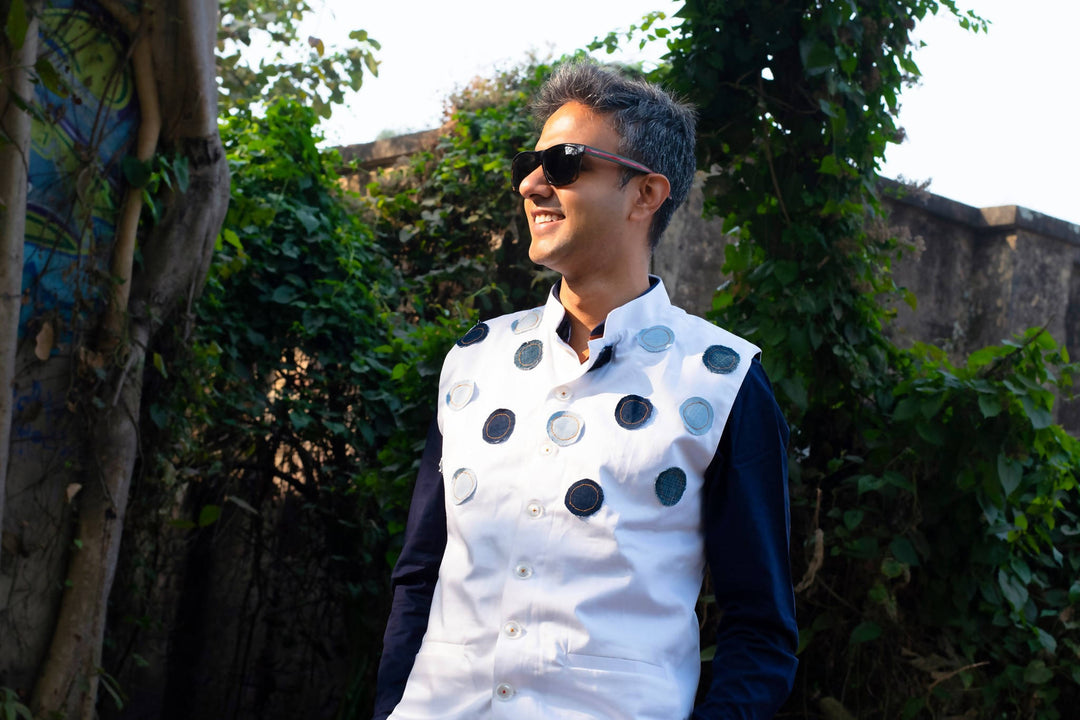 Denim Polka Waistcoat