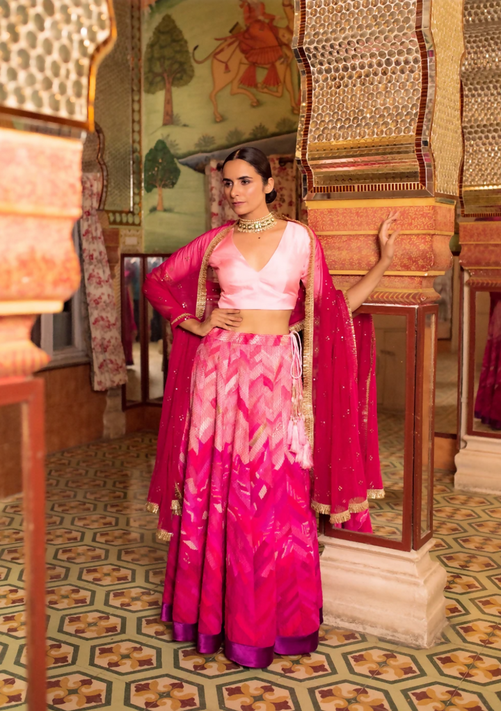 Pink Ombre Lehenga