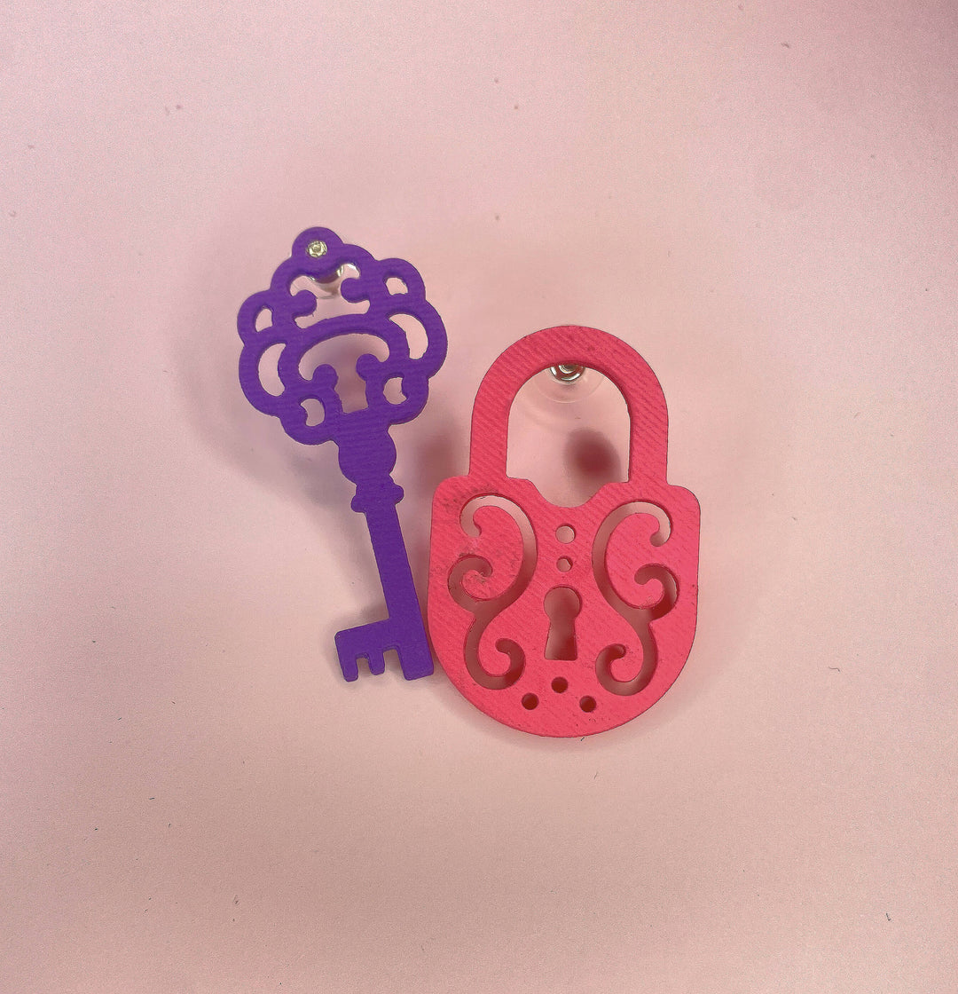 Lock and Key Earrings