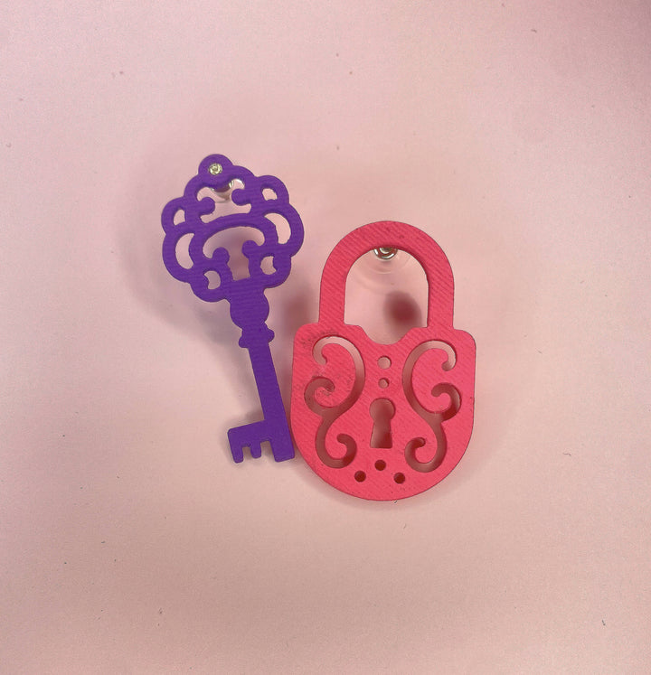 Lock and Key Earrings