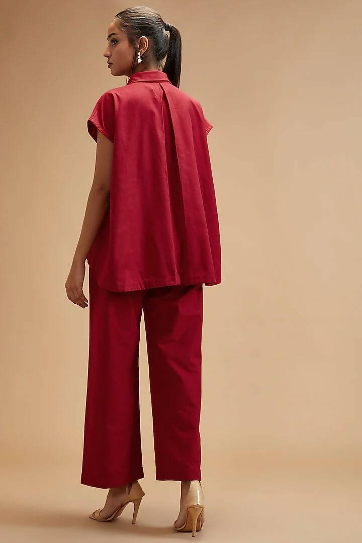 Scarlet Red Placket Shirt