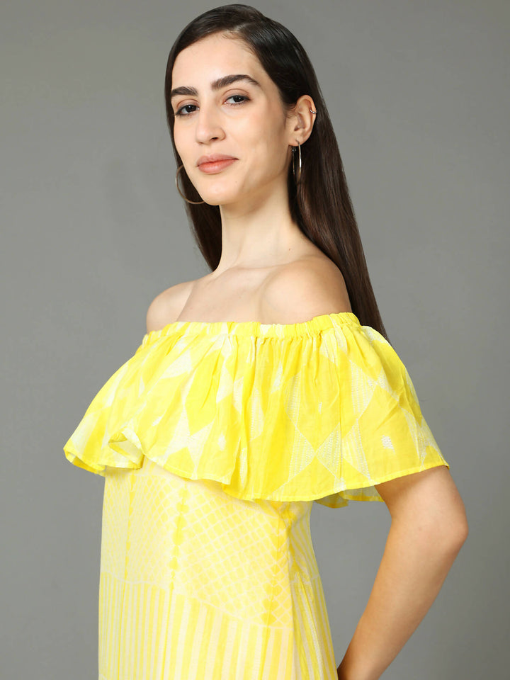 Off shoulder Shibori dress