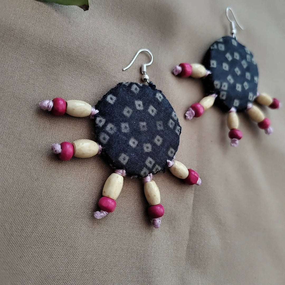 Round Blue Earrings
