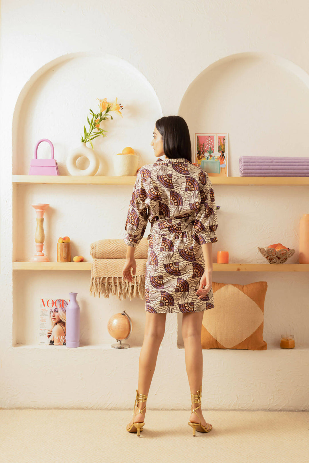 Tribal print wrap around dress