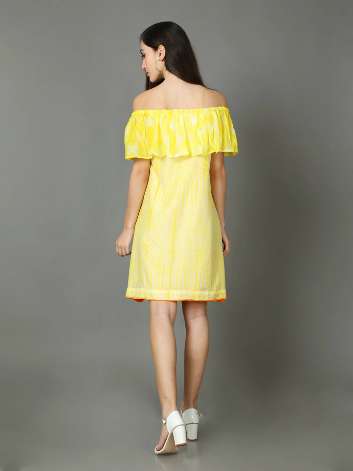 Off shoulder Shibori dress