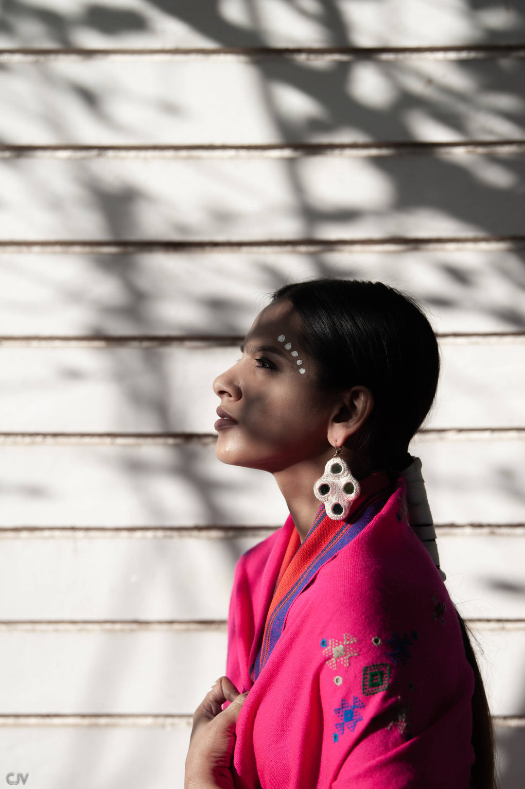 Geometrical White Earrings