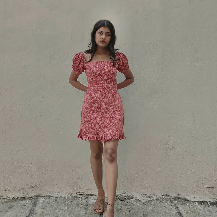 Red Ruffle Dress