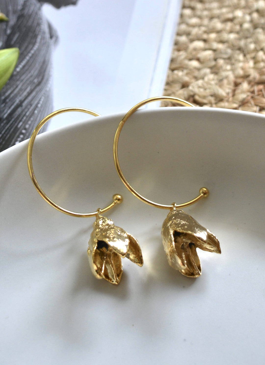 Flower Hoop Earrings