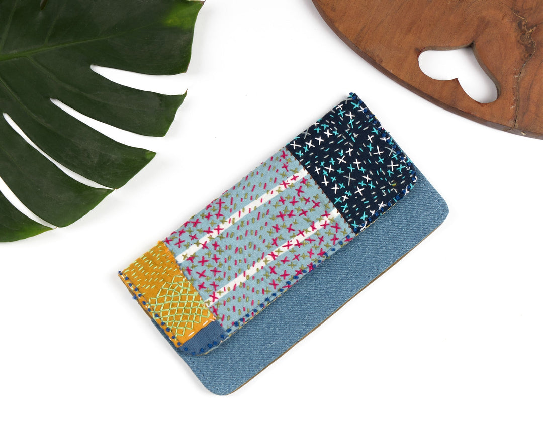 Sashiko Patchwork Denim Wallet