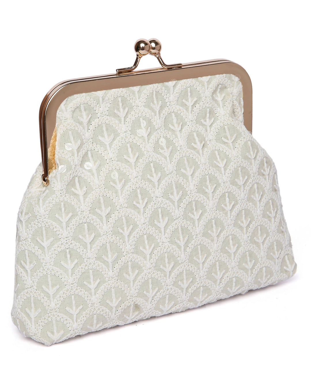 Upcycled Mitwa White Clutch
