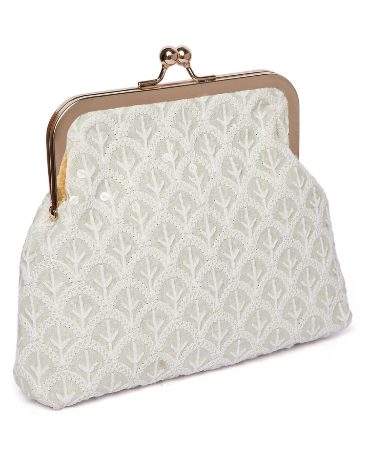 Upcycled Mitwa White Clutch