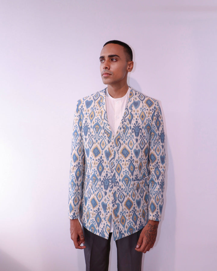 Blue Printed Blazer