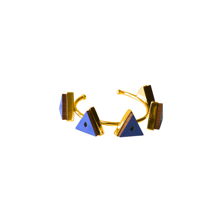 Jodhpur Aztec Indigo Kada - Gold
